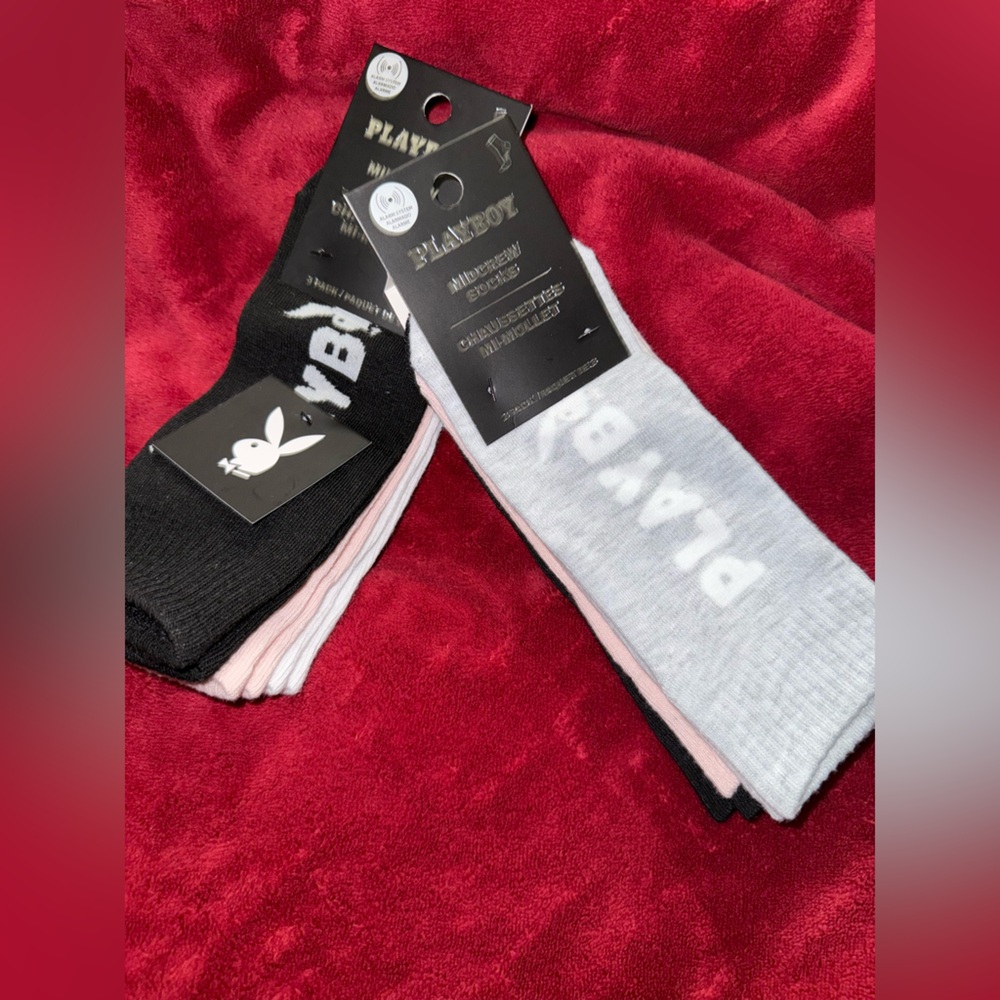 PLAYBOY Midcrew Socks 3-pk - NWT